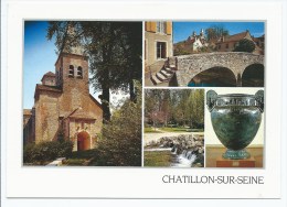 CP MULTIVUES CHATILLON SUR SEINE, VILLE JUMELEE AVEC ESNEUX, WALCOURT (BELGIQUE) ET RATZEBURG (ALLEMAGNE), COTE D'OR 21 - Chatillon Sur Seine