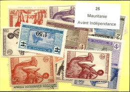 25 Timbres Mauritanie Avant Independance - Sonstige & Ohne Zuordnung