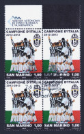 2013 SAN MARINO "JUVENTUS CAMPIONE D´ITALIA 2012/2013" QUARTINA ANNULLO PRIMO GIORNO - Oblitérés