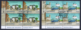 2013 SAN MARINO "EUROPA - VEICOLI POSTALI" QUARTINE (SERIE) ANNULLO PRIMO GIORNO - Gebraucht