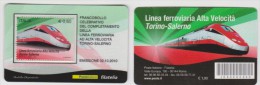 2010 - ITALIA -   TESSERA  FILATELICA   "COMPLETAMENTO DELLA LINEA FERROVIARIA ALTA VELOCITA " - Philatelistische Karten