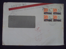Switzerland Cover With Block 04 United Nations Stamps - Brieven En Documenten