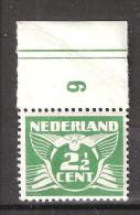 NEDERLAND / Netherlands / Pays Bas,1926,CHIFFRES, Yvert N° 169,  2 1/2 C Vert  Foncé ,neuf **/ MNH, Cote 10 Euros - Ungebraucht