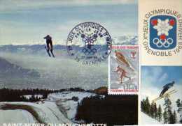 Carte 1° Jour, Jeux Olympiques Grenoble1968, St Nizier Du Moucherotte, Ski,obliteration,timbre - Juegos Olímpicos