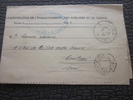 Lettre Civile En Franchise Administration Enregistrement Des Domaines Et Du Timbre Marcoing  Nord De Cambrai Nord 7-1924 - Frankobriefe