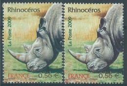 [02] Variété : N° 4373 Rhinocéros Vert (sans Le Rouge) Au Lieu De Violet + Normal ** - Nuevos