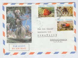 French Polynesia/Czechoslovakia FOLKLORE CRABS AIRMAIL COVER 1986 - Brieven En Documenten
