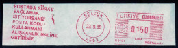 Machine Stamps (ATM) Red Special Cancels SELCUK 23.9.86 (#21) - Distributeurs