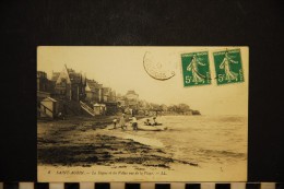 CP, 14, SAINT AUBIN La Digue Et Les Villas Vue De La Plage N°6 LL RARE Animation Barque - Saint Aubin