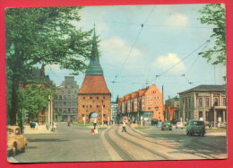 159078 / Rostock - STEINTOR ,STACHE GATE , PORTE DE PIERRE , STENPORT , CAR , BUS , TRAMWAY RAILROAD - Germany Allemagne - Rostock