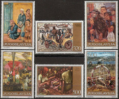 YUGOSLAVIA 1975 Republic Day Art Paintings Set MNH - Ungebraucht