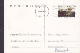 Norway Postal Stationery Ganzsache Entier 1.00 Kr. A. Cappelen SKI 1978 To BRØNSHØJ Denmark - Entiers Postaux