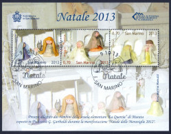 2013 SAN MARINO "NATALE" FOGLIETTO ANNULLO PRIMO GIORNO - Gebruikt