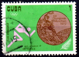 1972 Cu Ban Successes In Olympic Games, Munich - 1c Bronze Medal, Women´s 100m   FU - Used Stamps