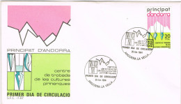 11401. Carta F.D.C. ANDORRA Española 1984. Encuentro Trobada Culturas Pirenaicas - Briefe U. Dokumente