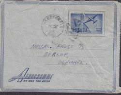 Canada Postal Stationery Ganzsache Entier Airmail Par Avion Aerogramme ALDERGROVE (B.C.) 1959 To BØRKOP Denmark - 1953-.... Regno Di Elizabeth II