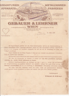 Austria - Wien - Werbung - Advertise - Litho - Gebauer & Amp; Lehrner - Armaturen Apparate Und Metallwaren Fabriken 1928 - Österreich