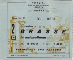 TRANSATLANTICO  " RAFFAELLO "  1965  /   Ticket - Biglietto Escursione - Europa