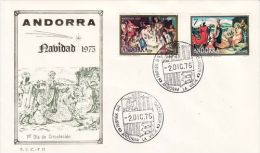 SPANISH ANDORRA 1975 CHRISTMAS  MICHEL NO :125  FDC - Covers & Documents