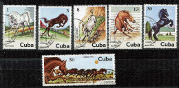 (cl 21 - P25) Cuba Ob. N° 2288 à 2293 (ref. Michel Au Dos) - Chevaux - - Used Stamps
