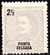 PONTA DELGADA (Açores) - 1897,  D. Carlos I.  2 1/2 R.   D.11 3/4 X 12  (*) MNG  MUNDIFIL   Nº 13 - Ponta Delgada