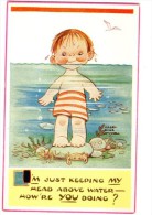 Mabel Lucie Attwell  - I'M JUST KEEPING MY HEAD ABOVE WATER HOW'RE YOU DOING? - FORMATO PICCOLO - C562 - Attwell, M. L.