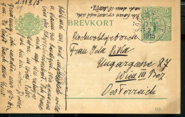 SWEDEN Södertäjle 1915 Vintage POSTAL STATIONARY  CARD TO WIEN ...5 ÖRE - Briefe U. Dokumente