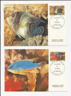 2 CARTES MAXIMUM DE L'AQUARIUMDE  NOUMEA NOUVELLE CALEDONIE  FISH POISSONS  LETTRE  COVER - Cartas & Documentos