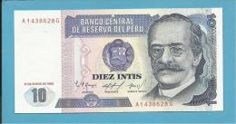 PERU - 10 INTIS - 17.01.1986 - Pick 128 - UNC. - RICARDO PALMA - 2 Scans - Pérou