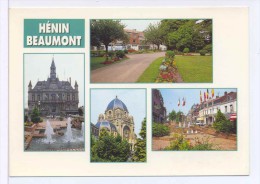 CPM Henin Beaumont  Eglise Jardin Mairie - Henin-Beaumont