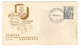 JUGOSLAVIJA YUGOSLAVIA COMMEMORATIVE COVER POSTMARK PHILATELIC EXHIBITION  BJELOVAR  1960 NEW POST OFFICE - Covers & Documents