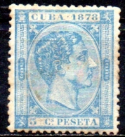 1878 Alfonso XII -  5c - Blue    MH - Cuba (1874-1898)