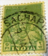 India 1949 Trimurti 9p - Used - Gebruikt