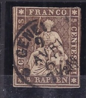 Switzerland1854: Michel13 I Used Narrow Margins(but Not Missing)Cat.Value 250Euros($297) - Usados