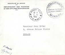 Enveloppe   -  Cachet   De  La   Principauté  De  Monaco   à  Destination  De  Monaco - Brieven En Documenten