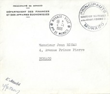 Enveloppe   -  Cachet   De  La   Principauté  De  Monaco   à  Destination  De  Monaco - Cartas & Documentos