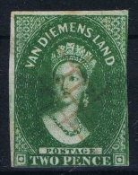 Tasmania Van Diemensland 1855 ,  Yv Nr 4  SG 15 Used  Signed/ Signé/signiert/ Approvato BRUN - Oblitérés