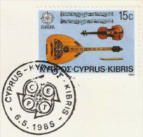 Cyprus - 1985 - Europa Stamp On Letter With Description On The Back - Used Stamps