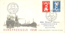 NETHERLANDS 1958 EUROPA CEPT FDC - 1958