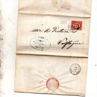 1875 LETTERA CON ANNULLO BASSANO + Carpanè San Nazario VICENZA - Fiscaux