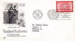 ITU  Nations Unis, Fdc New-York 1956, Télécommunications - OIT