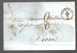 SUISSE 1855 Lettre Taxée Herisau Pour Paris - Lettres & Documents