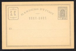 RANDERS BYPOST. 1888. BREV-KORT 3 ØRE Gray Blue. Format 138 X 92 Mm. (Michel: ) - JF104033 - Emissioni Locali