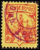 ODENSE BYPOST. 1886. 3 ØRE.  (Michel: DAKA  14) - JF107781 - Emissioni Locali