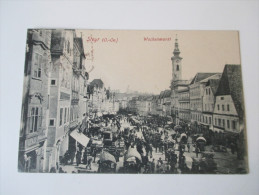 AK 1908 Steyr O.-Oe. Wochenmarkt. Mit Kastenstempel Steyer 1. Schöne Karte! - Steyr