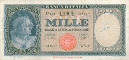 Italy,1000 Lire ,25.9.1961,P.88d,Sign:Carli/Ripa,see Scan - 1000 Lire