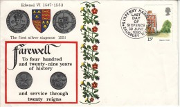 Great Britain Cover Scott #913 15p Hampton Court Last Day Of Sixpence Cancel: Salisbury - Briefe U. Dokumente