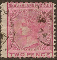 NZ 1874 2d FSF P10x12.5 Compound SG 160 U #KK44 - Used Stamps