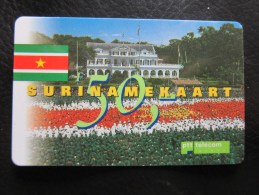 Prepaid Phonecard Also Used In Surinam, Tulips Garden,used - Cartes GSM, Prépayées Et Recharges