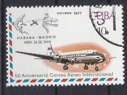 Cuba  1977  50th Ann. Of Cuban Airmail  (o)  10c - Oblitérés